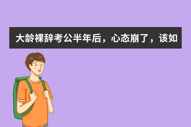 大龄裸辞考公半年后，心态崩了，该如何调整自己的情绪？